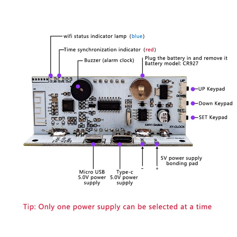 Wifi Time Service Klok Module Automatische Klok Diy Digitale Elektronische Klok Draadloze Netwerk Tijd Service