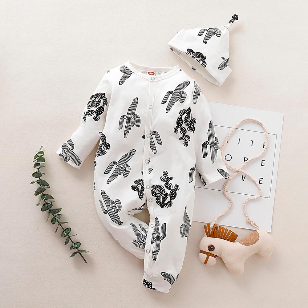 Recién Nacido bebé niño niña Floral Romper mono ropa de dormir conjunto de trajes de gorro