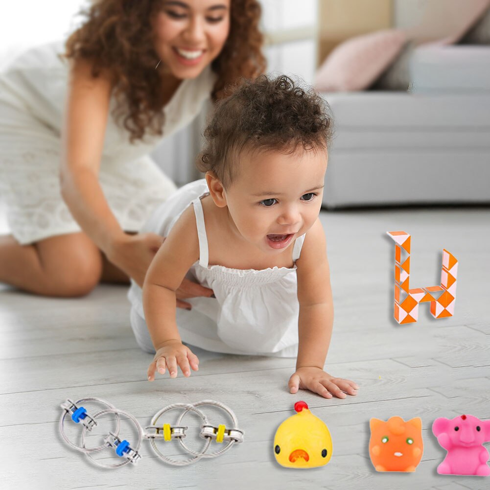 1 Set Puzzel Baby Vroege Educatief Speelgoed Antistress Trekken Touwen Vinger Trainer Kettingen Ballen Decompressie Speelgoed