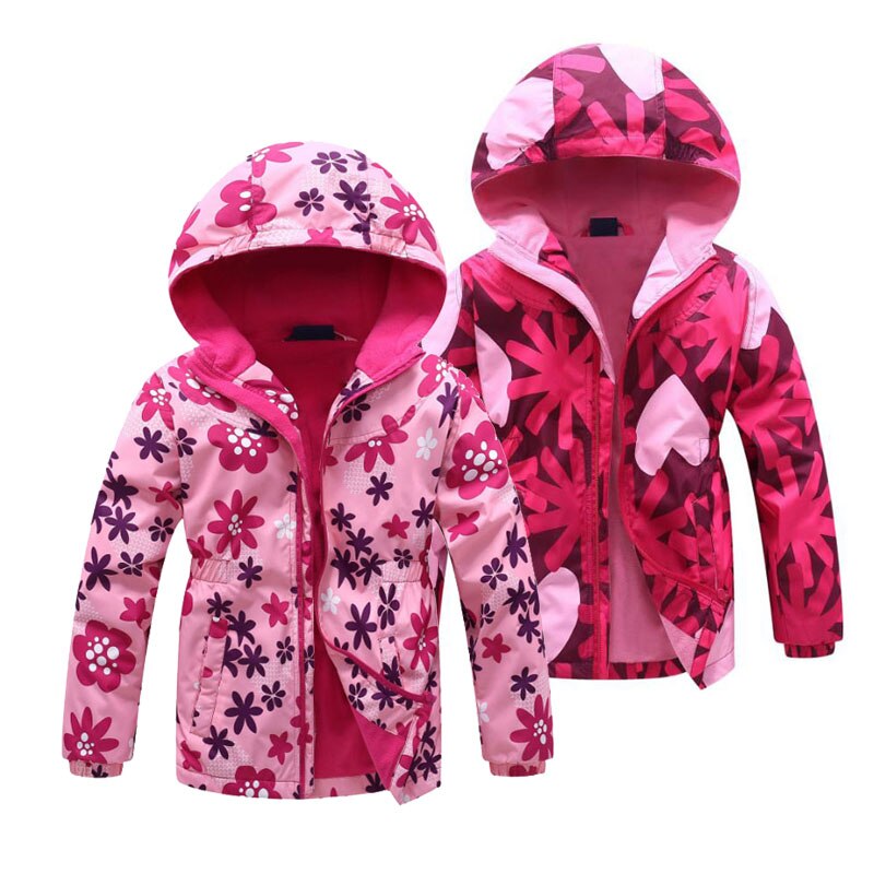 Forårsjakke til piger børneblomst fleecetøj pigefrakke vindjakke overtøj børn polar fleece vindtæt 3-12t