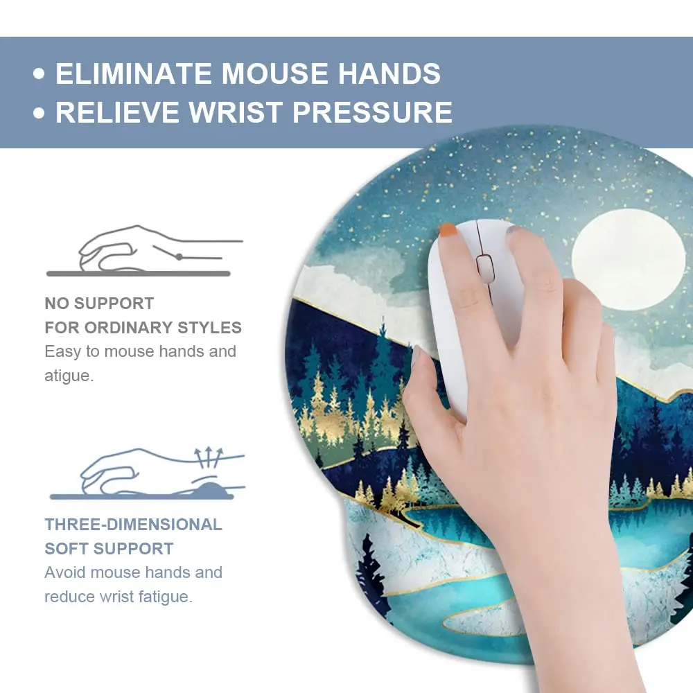 Custom Mouse Pad with Wrist Rest Support Gaming Non Slip Rubber Base Mousepad Ergonomic Mouse Wrist Rest Pad for Home Office PC