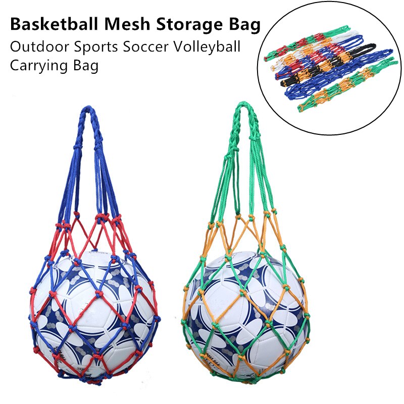 Veving nylon nettpose ballbærende mesh nettpose sport bærbart utstyr fotballballer volleyballball nettpose