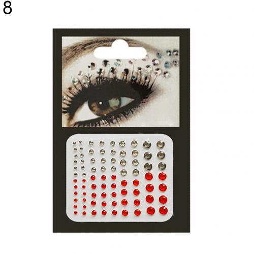 Kropp ansikte smink tillfällig glitter ögon klistermärken diy nail art strass dekor: 8