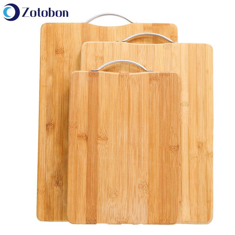 Zotobon bambus skærebræt firkantet hængbar skæreblok tyk naturlig skærebræt køkken madlavning frugt skærebræt  f183