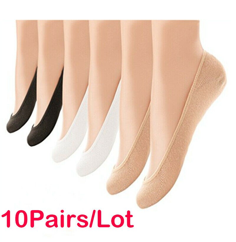 10 par sommer damer kvinder usynlige footsies sko liner træner ballerina båd sokker kvinde dame tynde strømpe hjemmesko