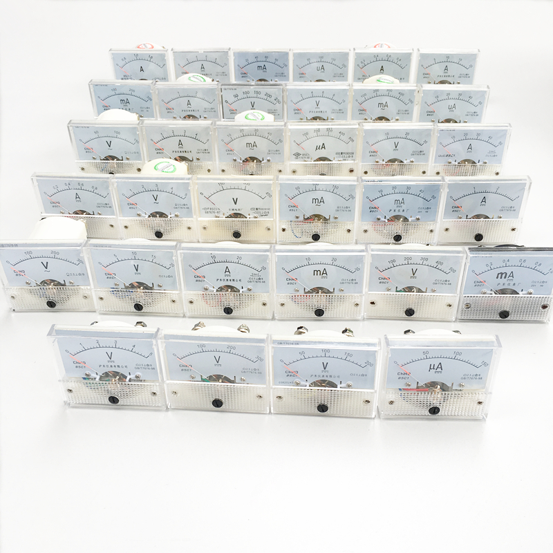 85 c 1 dc analog panel voltmeter amperemeter amp volt meter måler 500ua 50ma 1a 5a 10a 20a 30a 50a