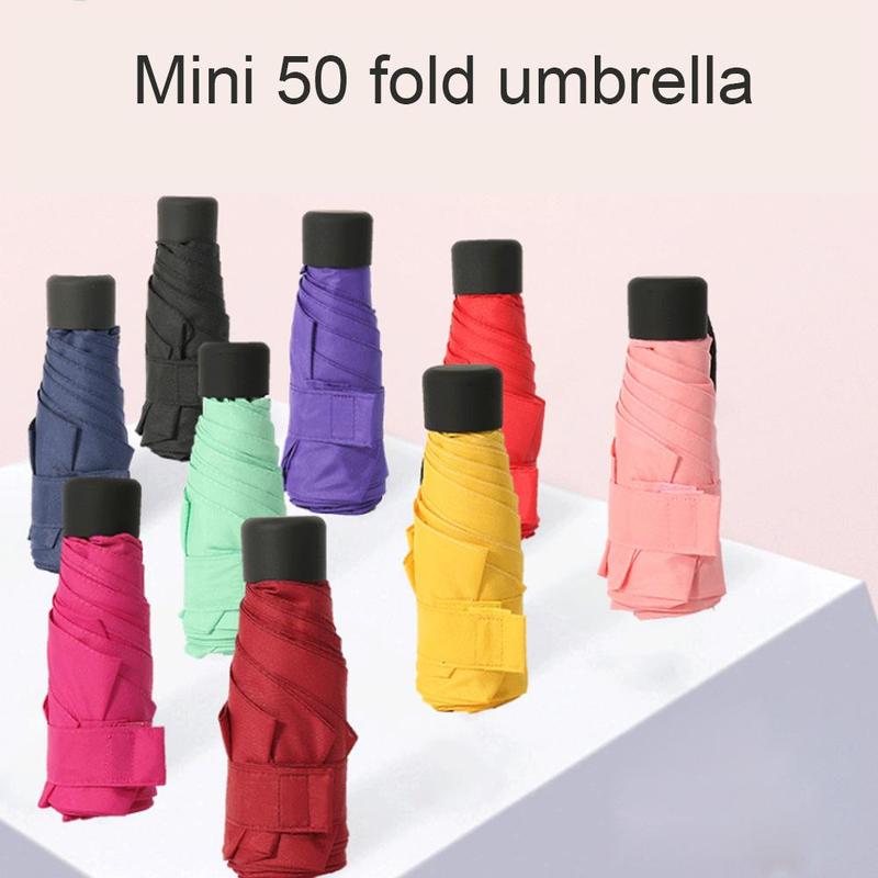 Pocket Mini Umbrella, Folding Pocket Compact Umbrella, Sun-proof Wind-proof Rain-proof And Uv-proof 5 Folding