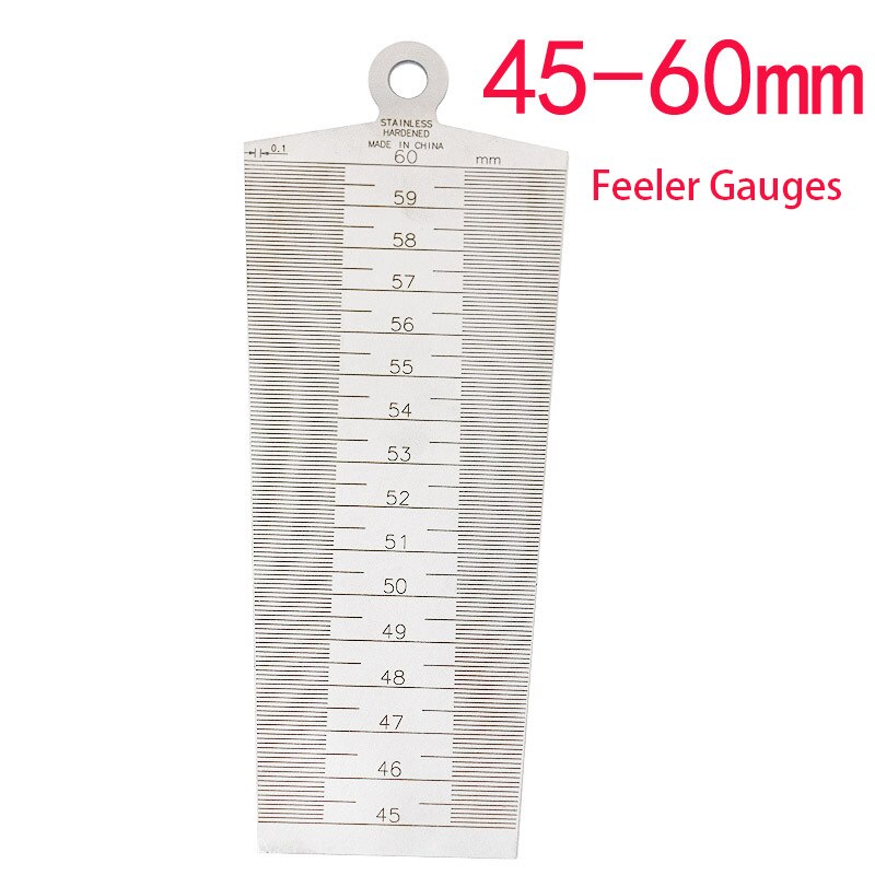 45-60mm Feeler Gauges Single And Double Side Taper Ruler Stainless Steel Metric And Imperial System Inner Diameter Ruler Outlet