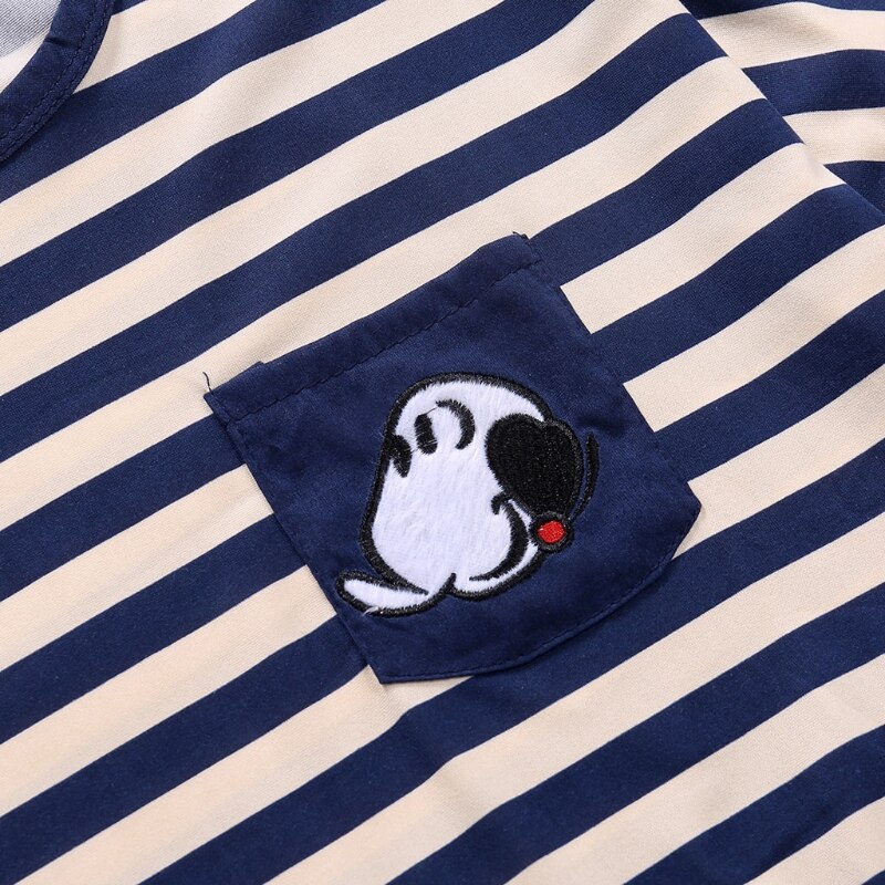 Women Cartoon Pajamas Short Sleeve Cotton Pyjamas Set Home Nightwear Sleepsuit L41D