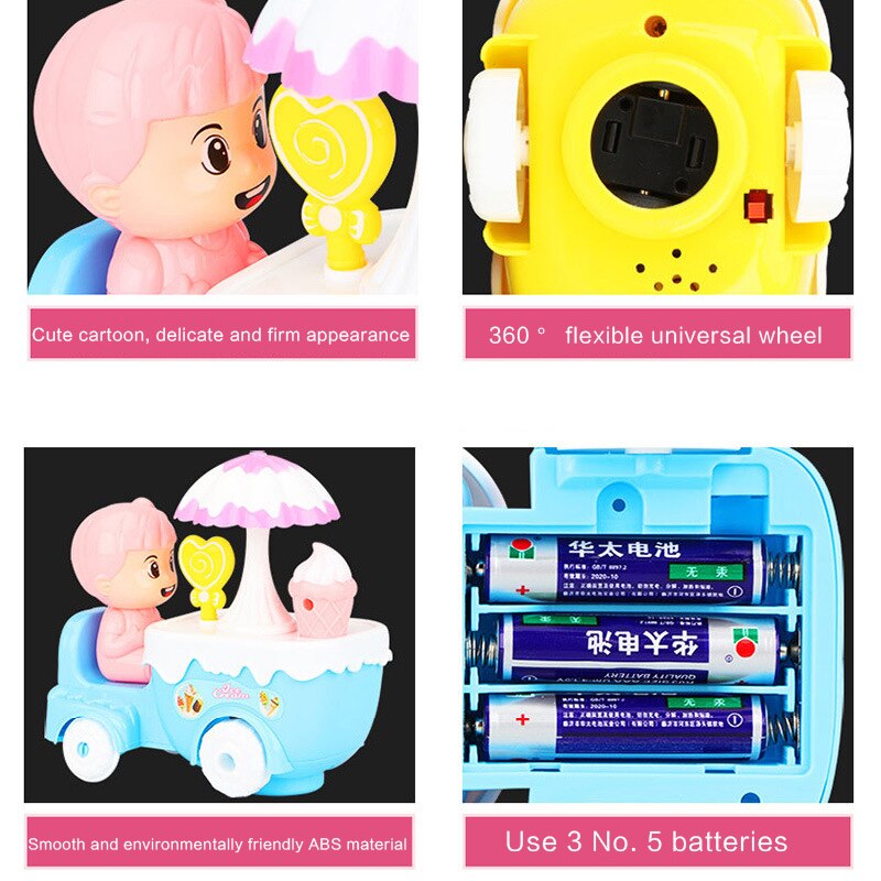 Elektrische Pretend Play Food Set Ijs Winkelwagen Speelgoed Jongens En Gires Speelgoed Met Muziek En Licht