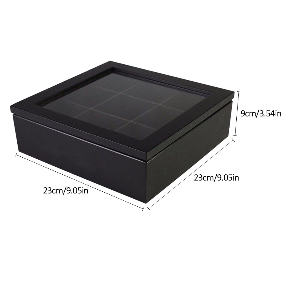 9 komórek drewniane pudełko na herbatę 9-komorowa herbata kawa schowek na szafki kuchenne organizator