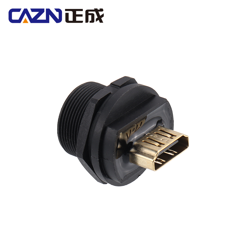 HDMI Waterproof IP67 Female to Female Rear Mount Receptacle Threadded