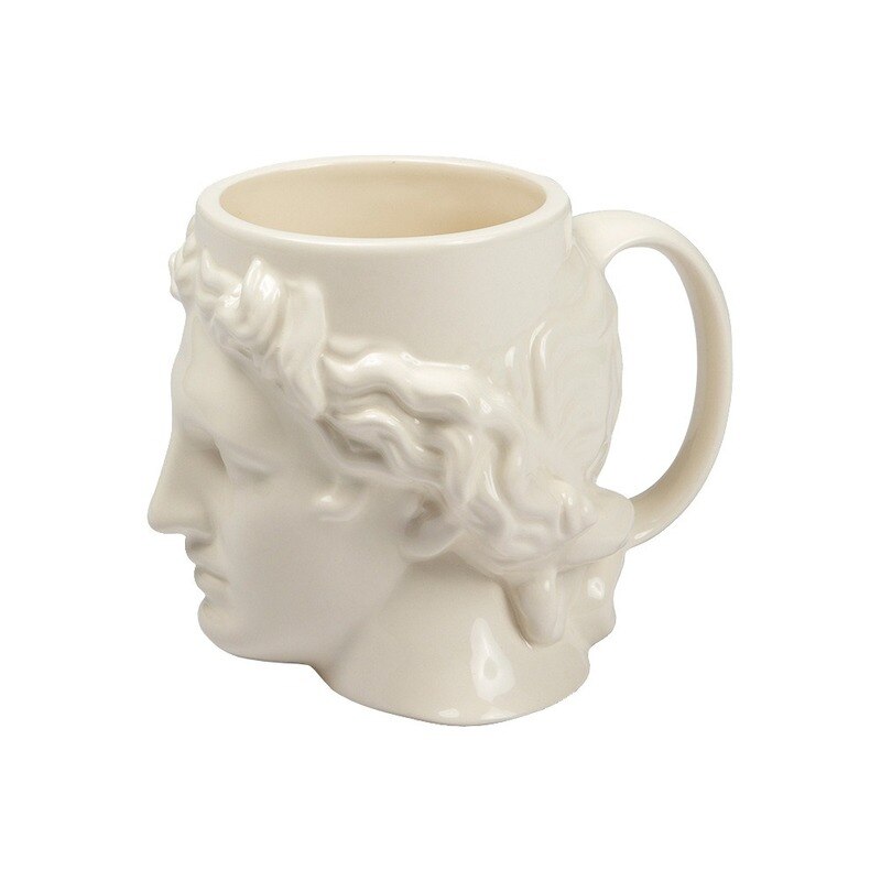 Ceramic Mug Milk Coffee Cup Ancient Greek Apollo David Head Large-Capacity Sculpture Cup Teacup Desktop Decoration