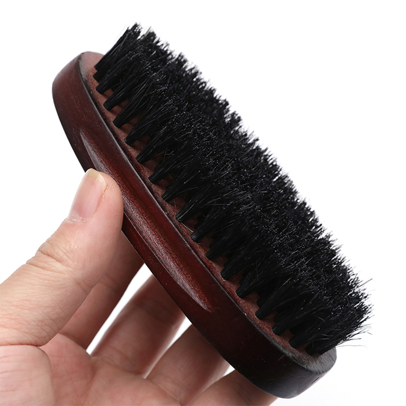Naturlig hæmu skægbørste til mænd bambus ansigtsmassage, der gør underværker til at rede skæg og overskæg