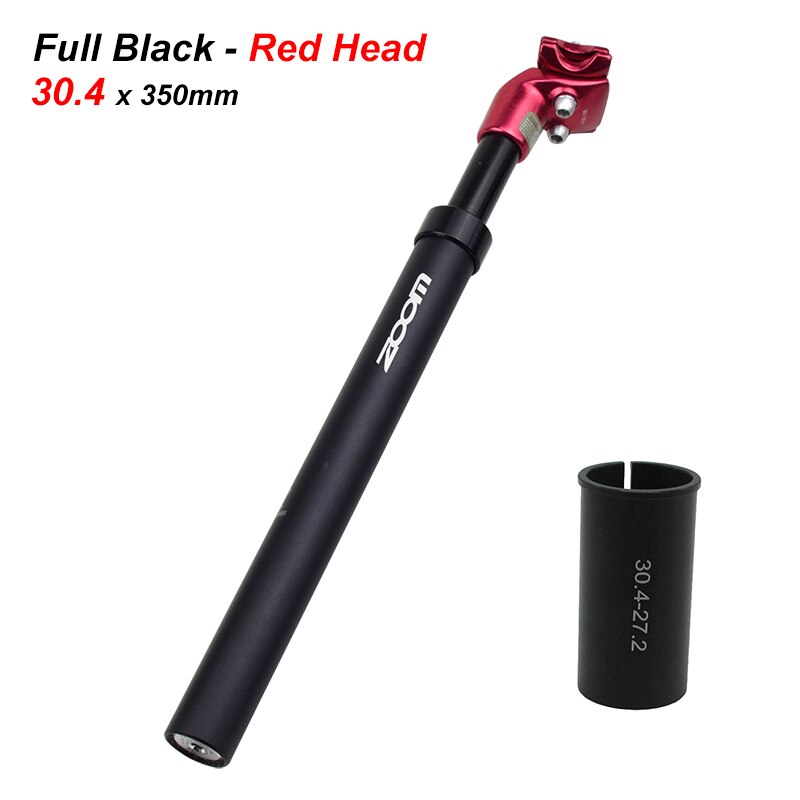ZOOM Mtb Suspension Telescopic Seatpost Adjustable Seat Post Bike Saddle Rod Aluminum 27.2 Tube tija sillin carbono canote: 30.4x350mm Red