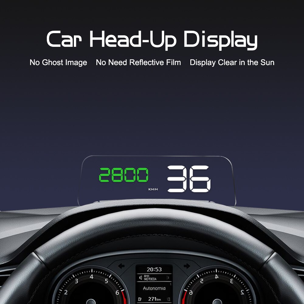 HUD C500 Display Mirror hud OBD2 Diagnostic Tool Projector Digital Speedometer Car Speed Security Alarm Head Up Display