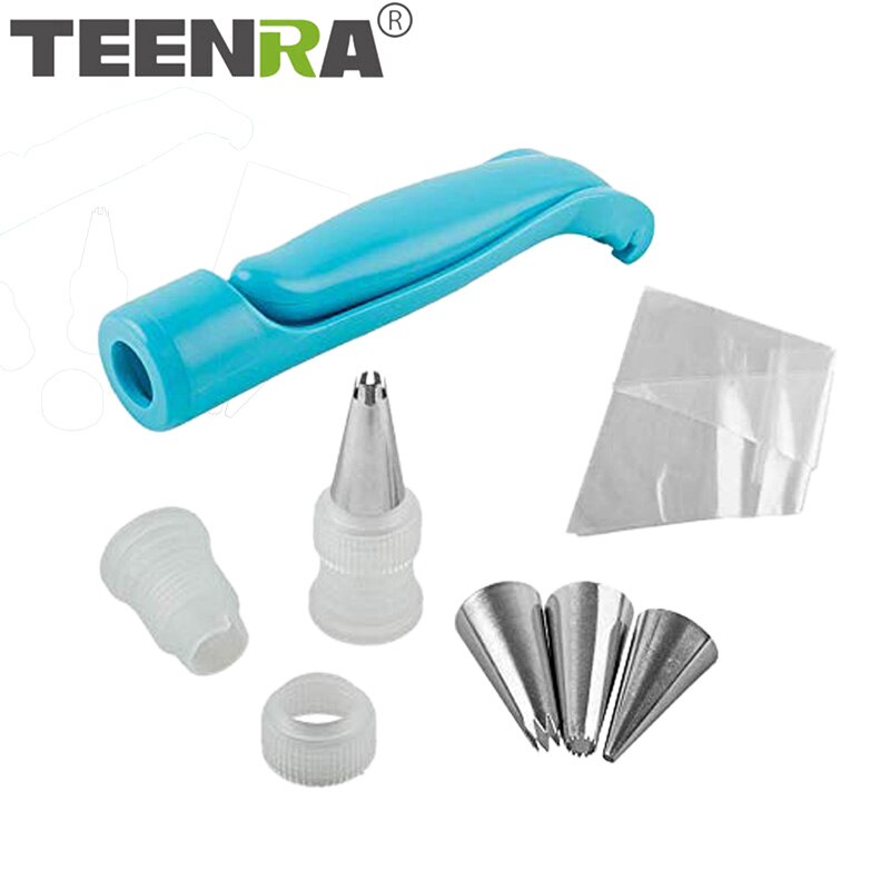 TEENRA 1 stks/set Deco Icing Pen Nozzle Set Klonteren Decorating Icing Piping Tips Gebak Pen Zak Cake Decorating Gereedschap: Default Title