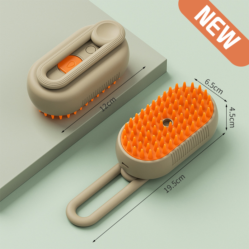 Brosse à vapeur électrique 3 en 1 pour chat, brosse à poils de chat, brosse de Massage pour chien, peigne de pulvérisation, toilettage pour animaux de compagnie, peignes d'épilation: green