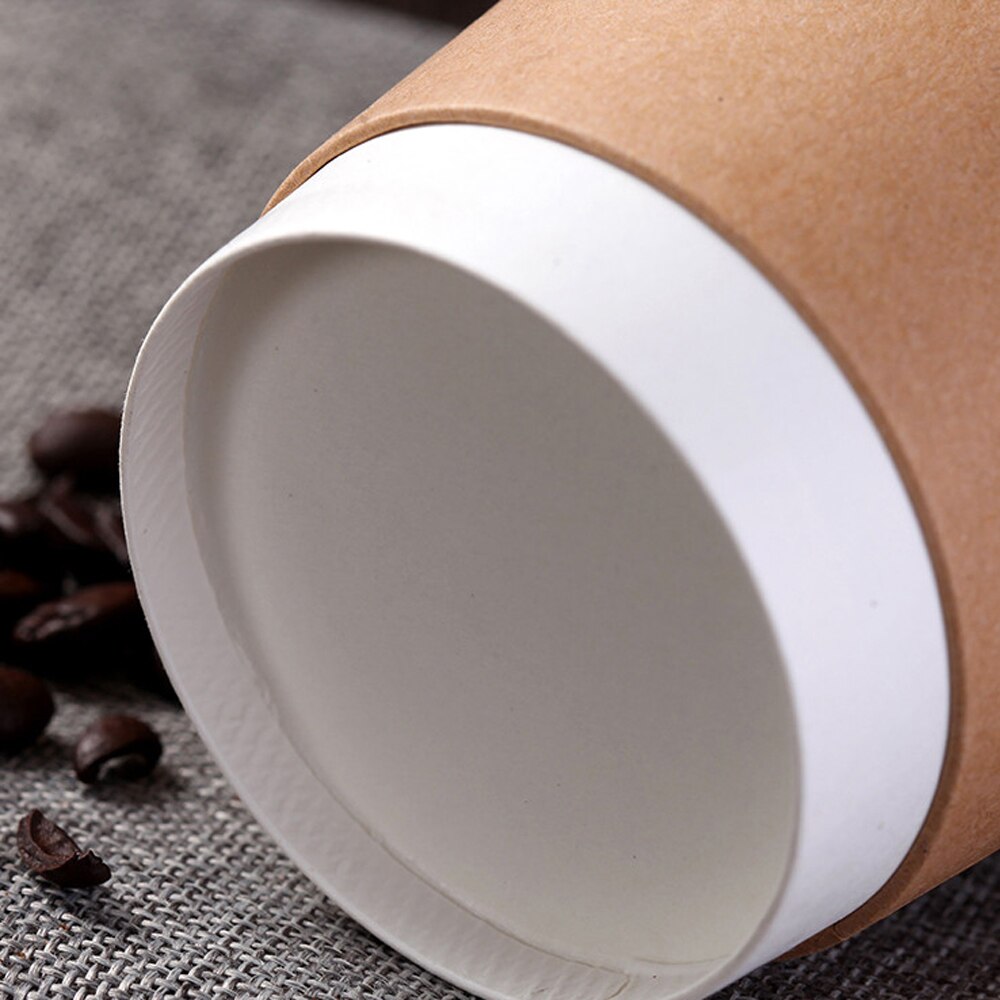 [ 100 stk] kaffekrus i brunt papir, engangs dobbelt fortykkelse forhindrer kaffekop 8/14/16 oz