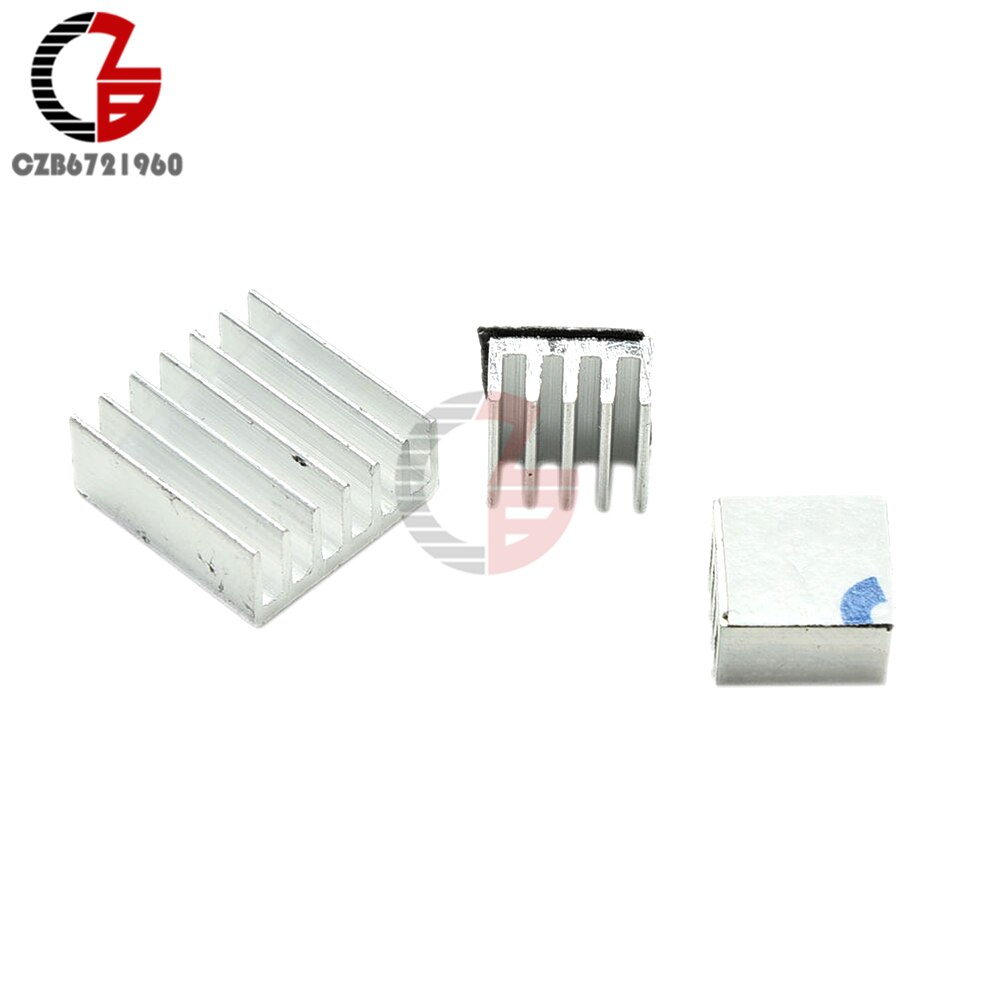 10Sets 3 Stks/set Aluminium Heatsink Koellichaam Verwarming Dissipatie Koeler Radiator Lijm Kit Voor Raspberry Pi Koeling