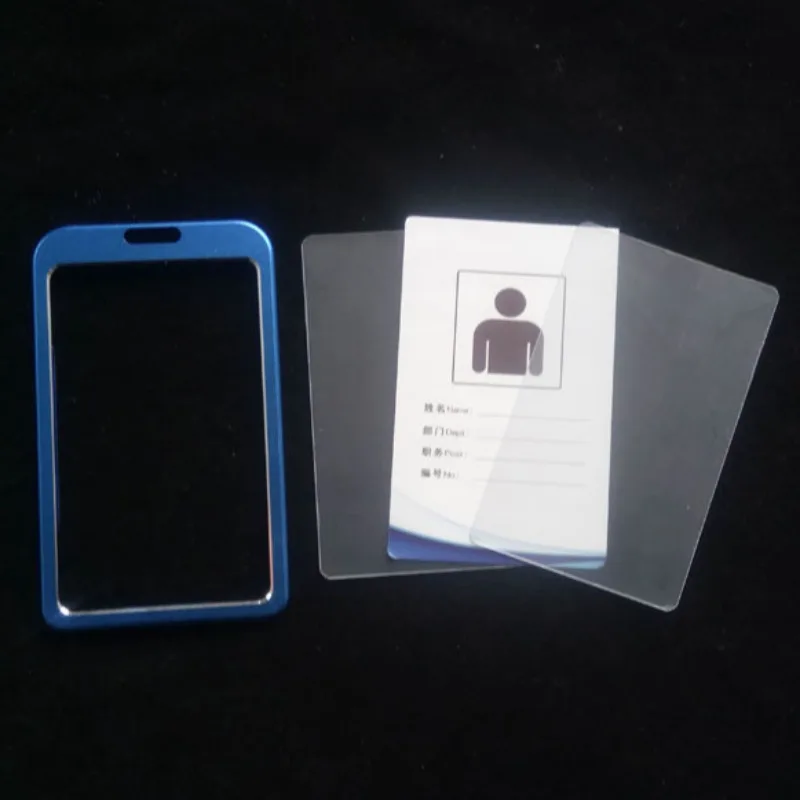 Metal Working Permit Case Badge Holder Exhibition Name ID Card Holder Card Cover Lanyard Staff Work Pass Card Sleeve Neck Strap