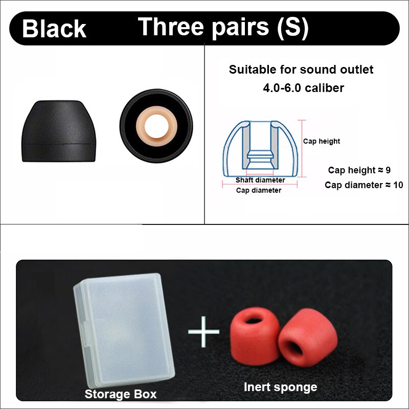3 par ørepropper til sony wf -1000 xm 4 bløde silikone beskyttende ørepropper anti-allergiske ørepropper undgår at falde af ørepuder cover: Sort-s