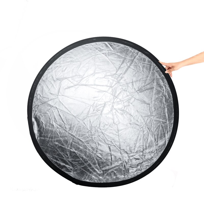 110CM 43" 2 in 1 Reflector Round Flash Photo Studio Collapsible Light Reflector Gold Silver Photography Reflector