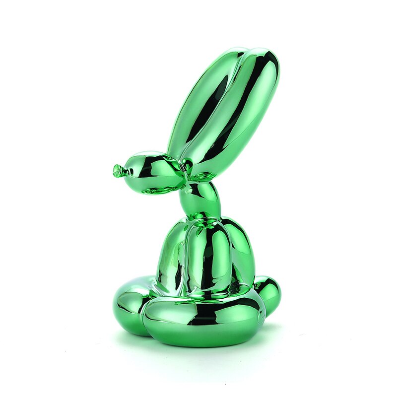 ABSTRACTION nordique décoration animale JEFF KOONS ballon lapin série résine artisanat décoration de la maison SCULPTURE: Green / 17 cm high