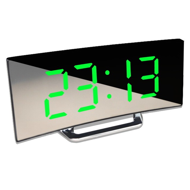 Digital Alarm Clocks Wall Clocks Hanging Watch Bedroom Snooze Table Clocks Calendar Electronic Clock Digital Clock Birthday: Silver base Green