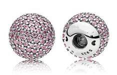 Scintillante Braccialetti Aperti Per La Produzione di Gioielli Gioielli In Argento Sterling Per La Donna Perline FAI DA TE Braccialetti D'argento di Modo: PINK STONE / 19 centimetri