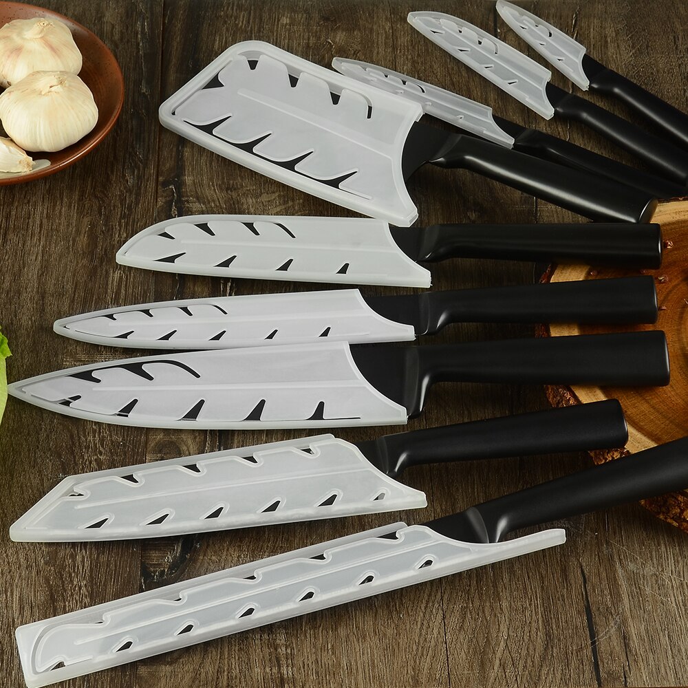 XYJ Kitchen Knife Cover Universal Stainless Steel Knives Blade Sheath Safe Edge Guard PP Plastic Black White Red Color 3-8 Inch