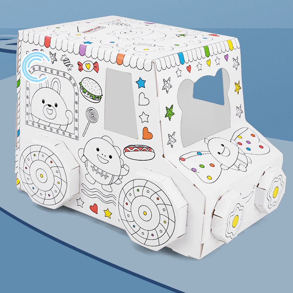 Casa de montaje de Graffiti pintada a mano DIY para niños, papel de Origami en 3D, juguetes para casa, juguetes interactivos educativos para bebés, juguetes de