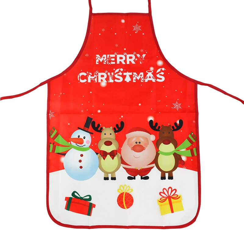 1PC boże narodzenie fartuch bez rękawów bawełniana pościel fartuchy kuchenne świąteczne dekoracje kobiety domowe gotowanie pieczenia talia śliniaczek fartuszek: N06
