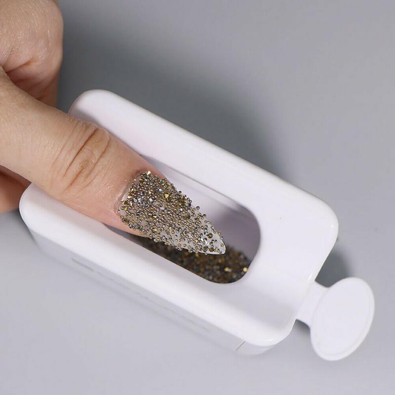 Mini Nail Art Container Storage Box Case White French Sculpture Tips Dipping Acrylic Powder Moulding Guides Tools Manicure