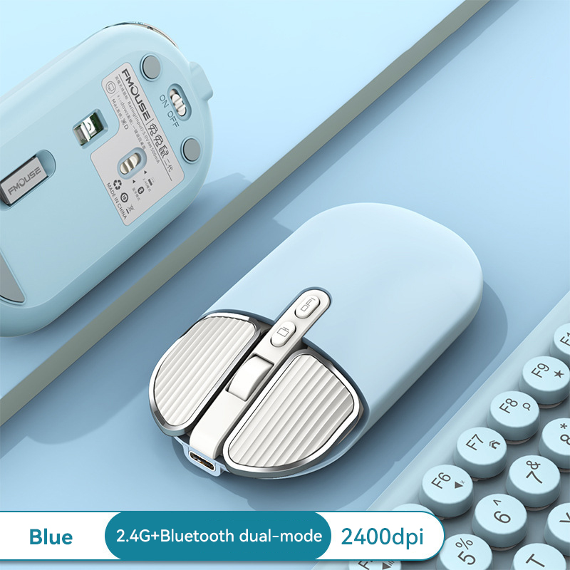 XIAOMI Kabellose, leise Maus, klein, frisch, für Schreibtisch, Laptop, Handys Tablette, universelle, leichte, tragbare Bluetooth-Maus: Silber