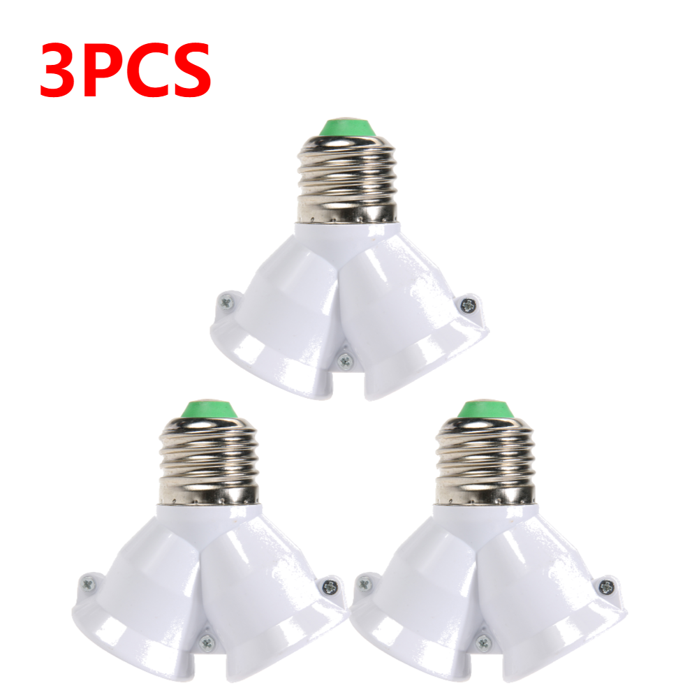 1-5 Stuks Wit E27 Tot 2 E27 Lamp Basis Led Verlichting Dubbele Schroef Lamp Socket Converter Besparing Led Licht Halogeenlamphouder 3a: Blauw