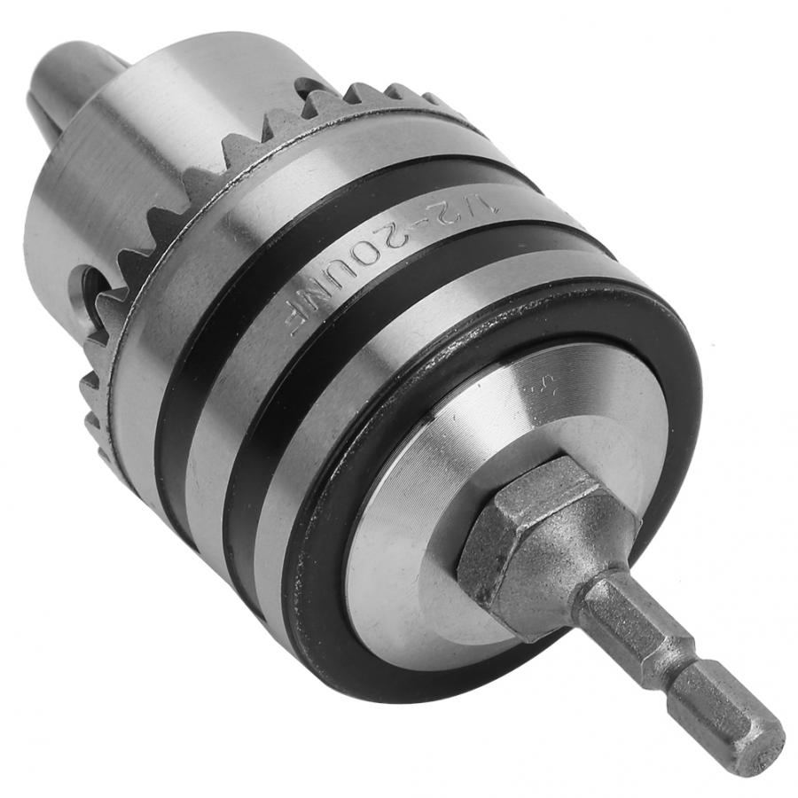 Electric Drill Chuck 3.0-16MM 1/2-20UNF Drill Chuck Adapter Kit Key Type Drill Chuck with Hex Head Adapter