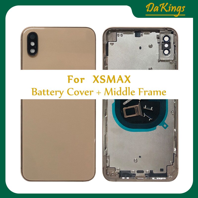 X XR XS Back Housing for Iphone XR X XS XSMax Max Back Battery Rear Cover Door Middle Frame Chassis with Glass Replacement CE US