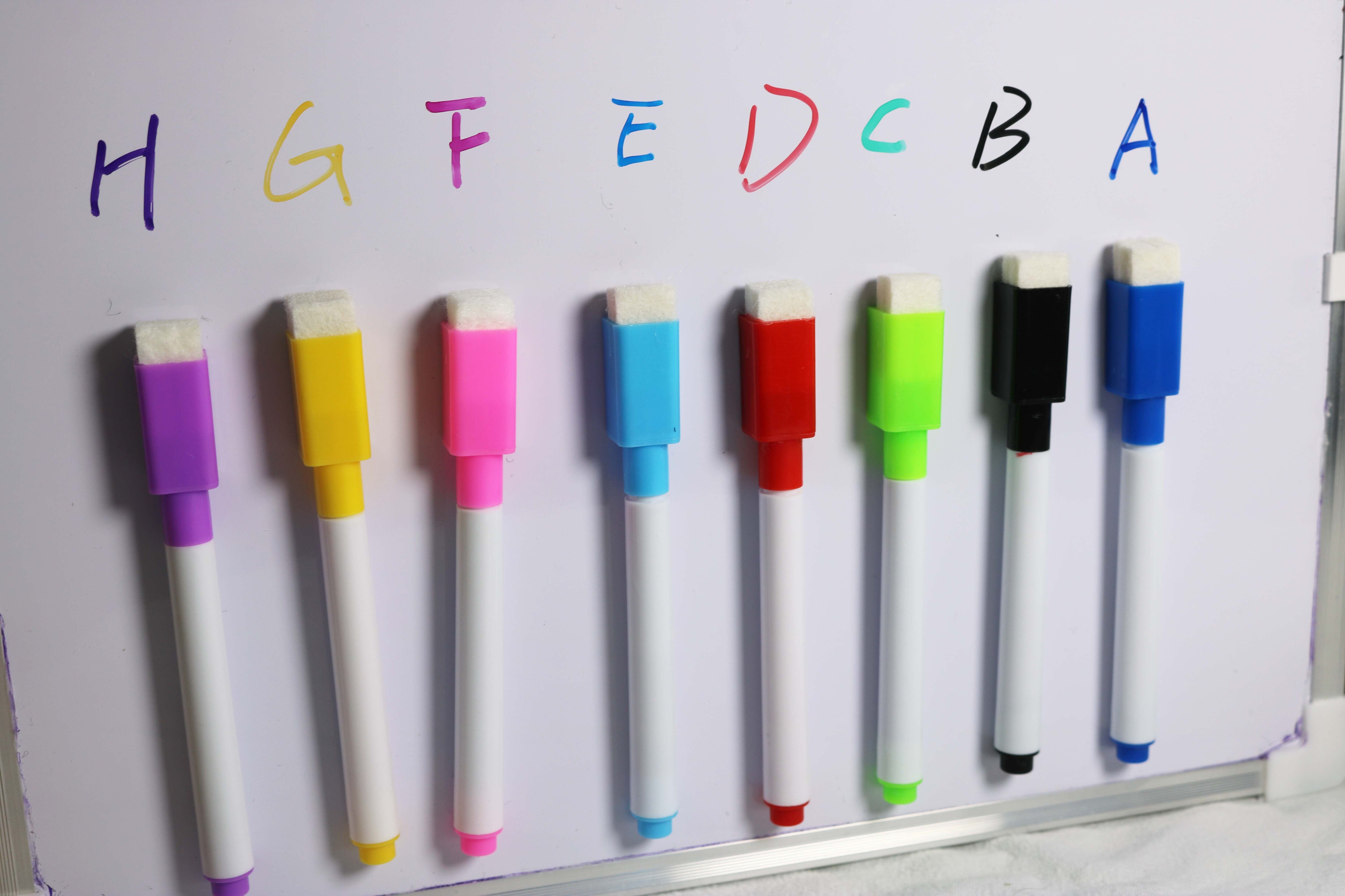 8Pcs Uitwisbare Kleurrijke Whiteboard Pen Marker Met Magnetisme En Borstel Voor Kantoor School Briefpapier Leveringen