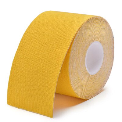 5cm*5cm kinesiologi tap sportsbandage elastisk bandage knæalbuebeskytter muskelbandage atletisk sportsbånd ruller: Gul