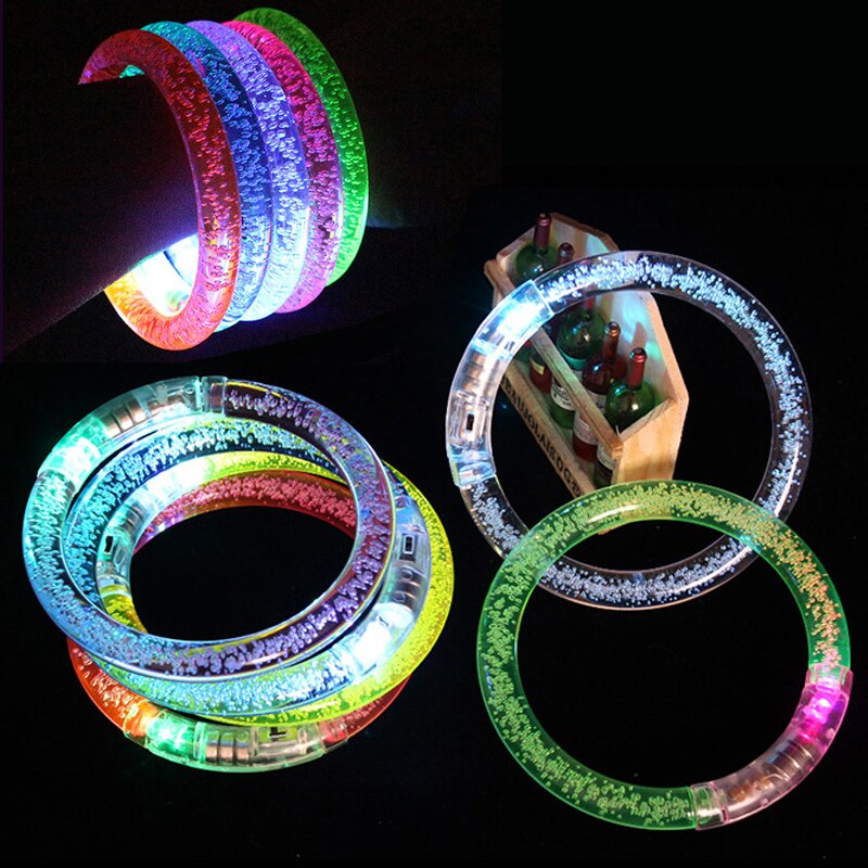 Novelty Luminous Wristband LED Flash Crystal Gradient Color Bracelet Children's Party for Kids Play Glow in the Dark Toys DS39