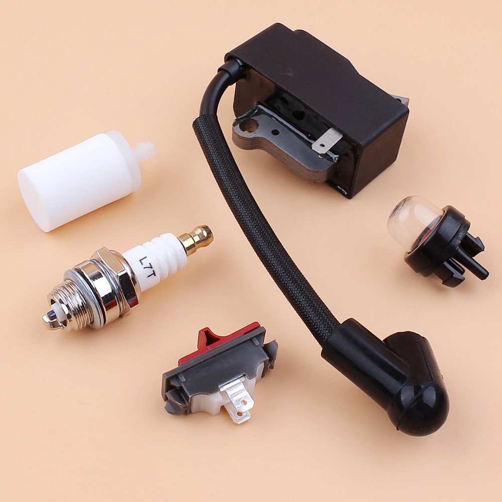 Tändspole på/av strömbrytare tändstift primer bulb kit passar för husqvarna 235r 232r 232l 240rj penselklippare 537038501