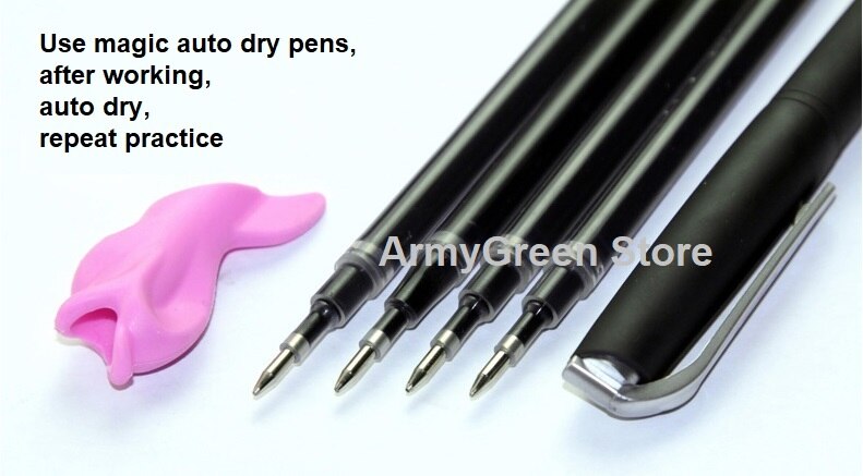 4 Mathematics Copybooks Exercise Maths Number Operation Auto Dry Repeat Practice Learning Book Pen Set Kids