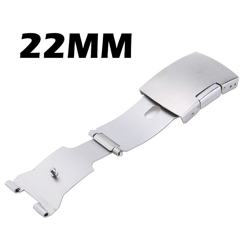 Rustfrit stål sommerfugl folde knaplås armbåndsur spænde lås til urremme 12/16/18/20/22/24mm urrem tilbehør