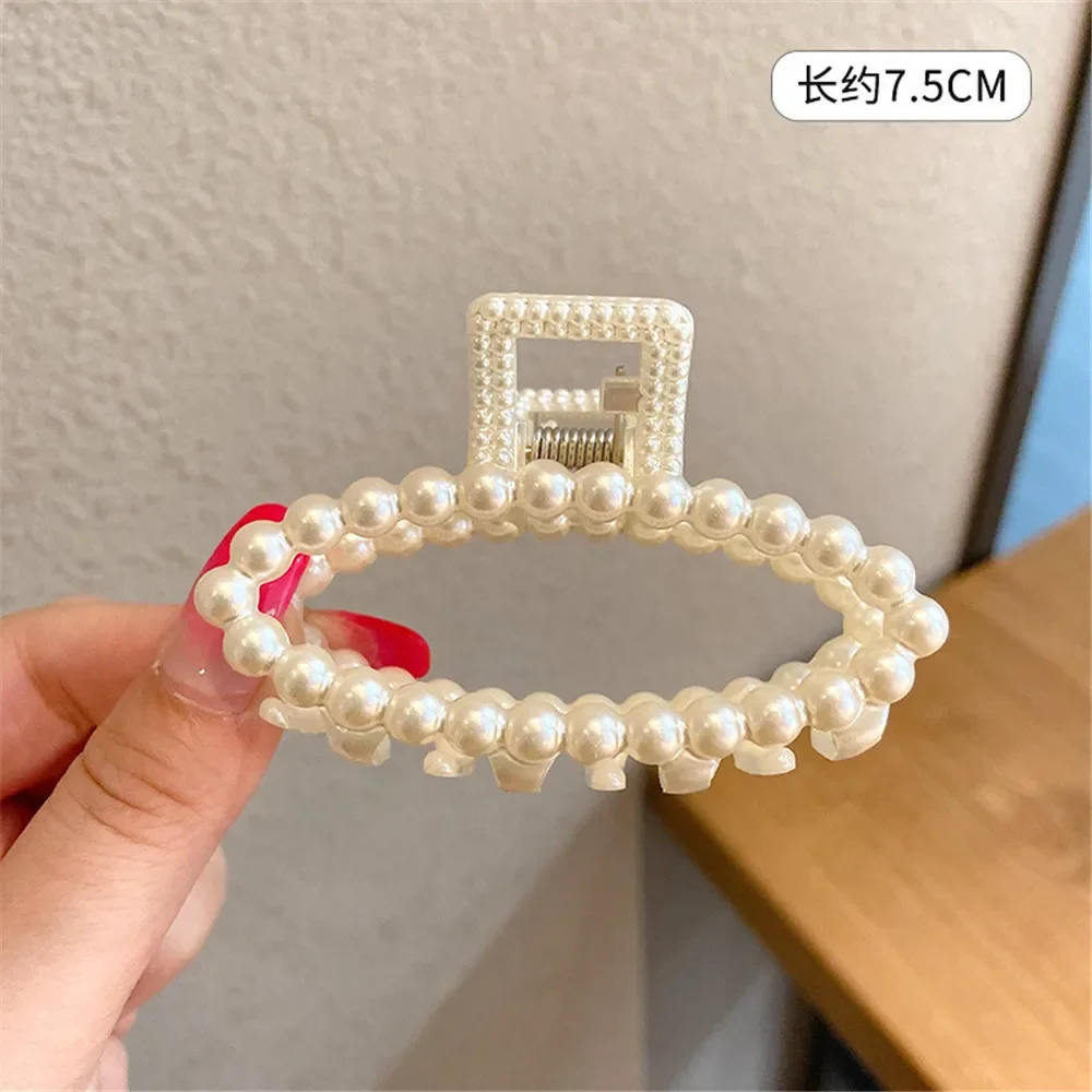 Horquilla con cuentas de perlas para mujer, pasadores geométricos bonitos para el pelo, pinzas para el pelo de cola de caballo, accesorios para el cabello, 2 uds.