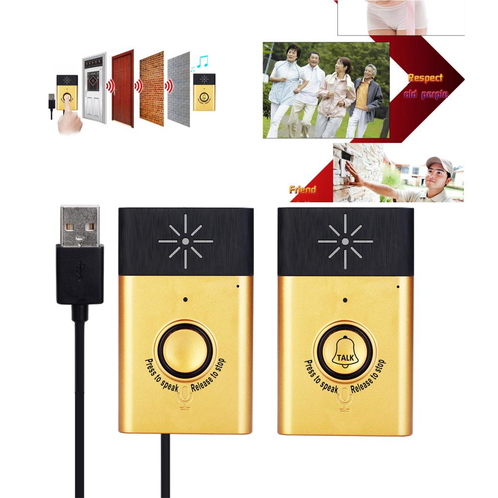 Wireless Voice Intercom Doorbells,Two-Way Talk Home Doorbell Intercom Kit Indoor Outdoor Interphone System Home Security System