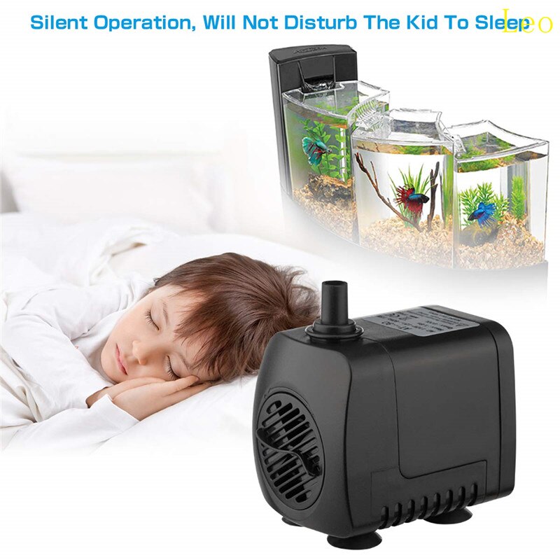 110V 220V AT-380Submersible Water Pumps for Aquarium Fish Tank Garden Pond Statuary Outdoor Fountain Pump with 12 PCS LED Lights