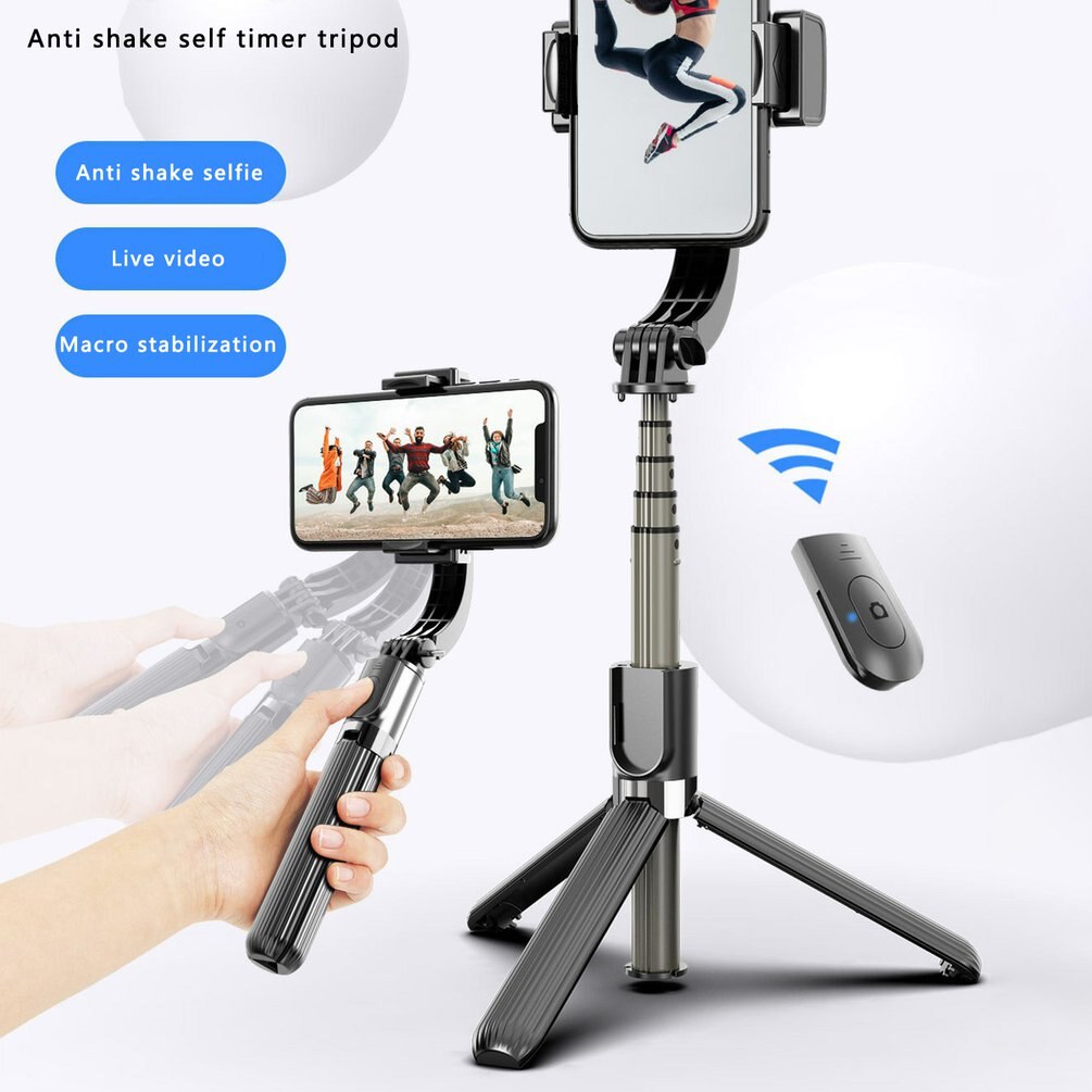 Smartphone Stabilizer Handheld Stand Stabilizer Selfie Stick with Wireless Shutter Tripod for Smart Phone Video Vlog