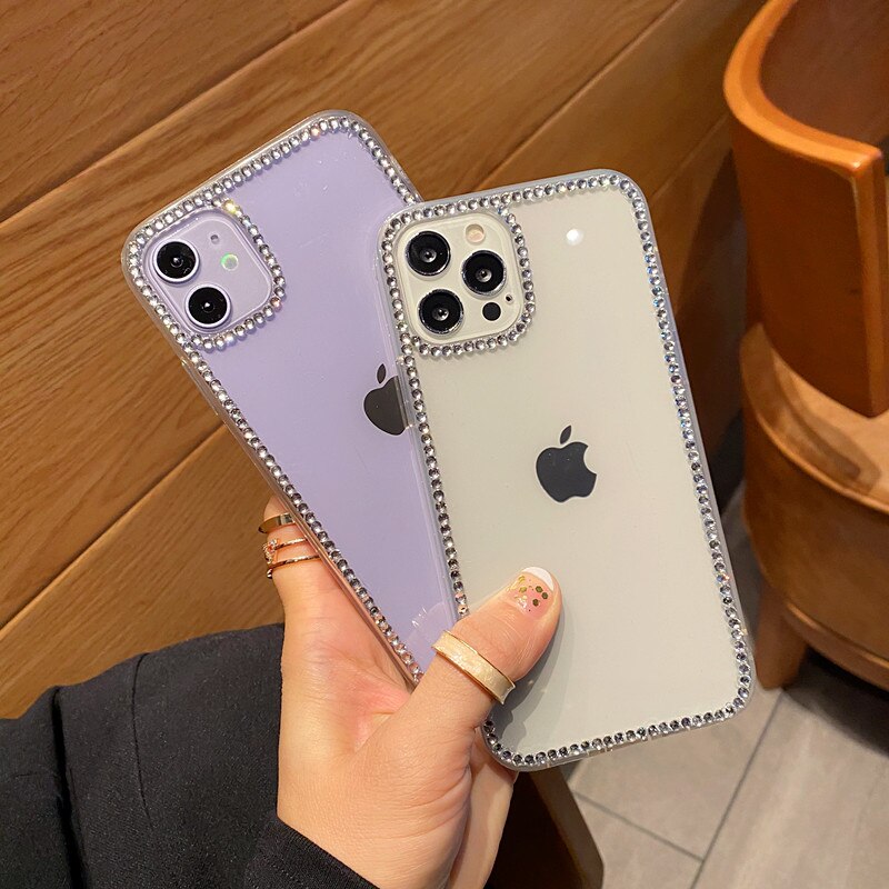 Coque de téléphone à strass, étui de Protection en diamant pour iPhone 13 12 11 Pro Max X XS XR mini 6 6s 7 8 Plus
