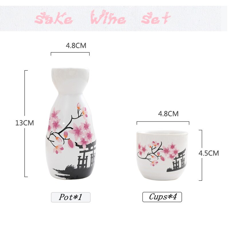 Pot en céramique japonais Vintage porcelaine | Pot Flagon service de tasses de spiritueux, boisson de cuisine, Bar service de vin saké japonais